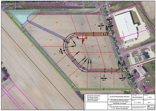 Das Gewerbegebiet Kuhl Acker II, westlich des Holschendorfer Weges in Tarmstedt, wird jetzt erschlossen.